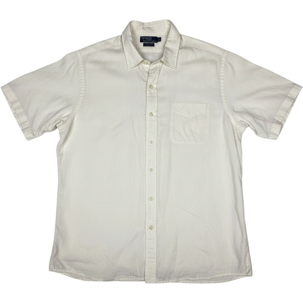 Polo‎ Ralph Lauren Caldwell Loop Collar Camp Shirt XL Silk Linen Pony Logo
